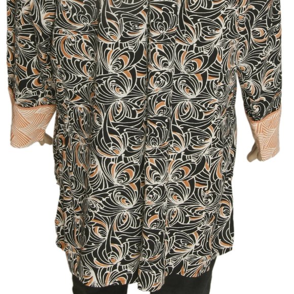 By Anthropologie Mix Print Top Buttondown Tunic S M & LP - Picture 6 of 8